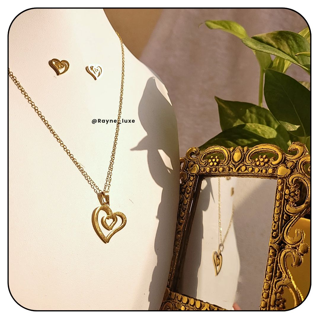 Eternal Love Heart Necklace Set