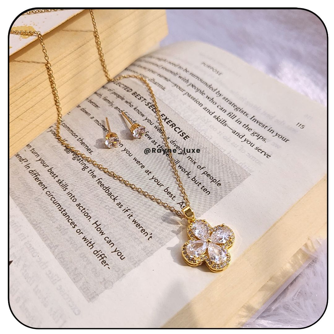Radiant Blossom Crystal Necklace Set