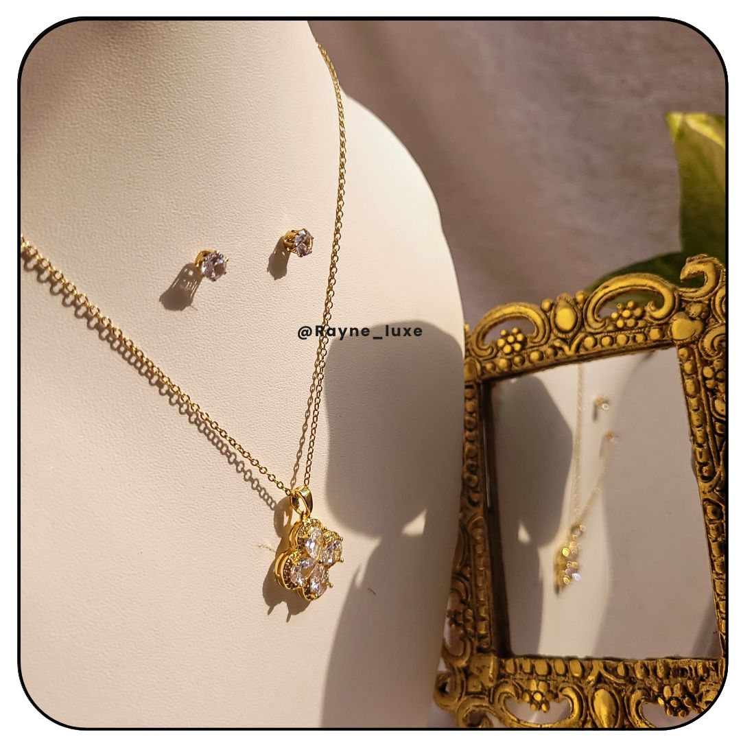 Radiant Blossom Crystal Necklace Set