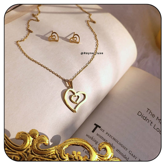 Eternal Love Heart Necklace Set