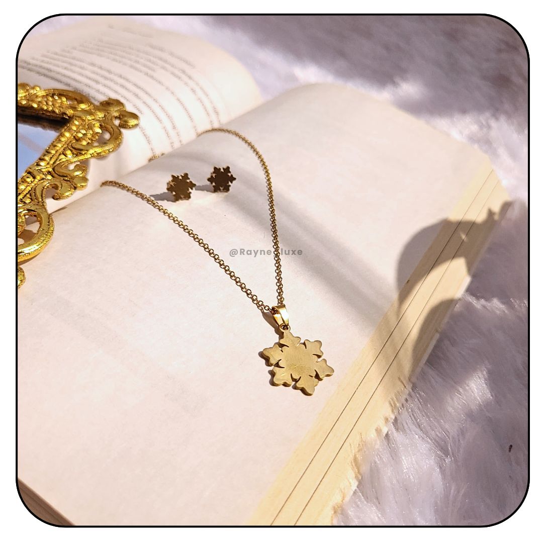 Snowflake Pendant & Stud Set