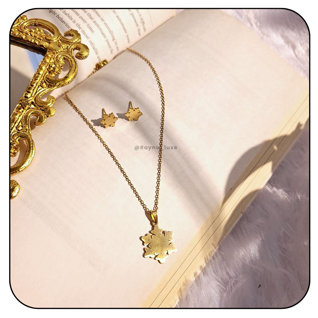 Snowflake Pendant & Stud Set