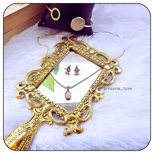 Ethereal Monalisa Marble Elegance Necklace Set