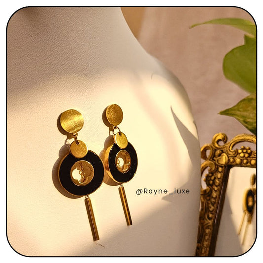 Midnight Muse Statement Earrings Bold Geometric Glam