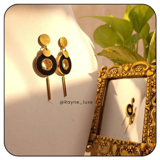 Midnight Muse Statement Earrings Bold Geometric Glam