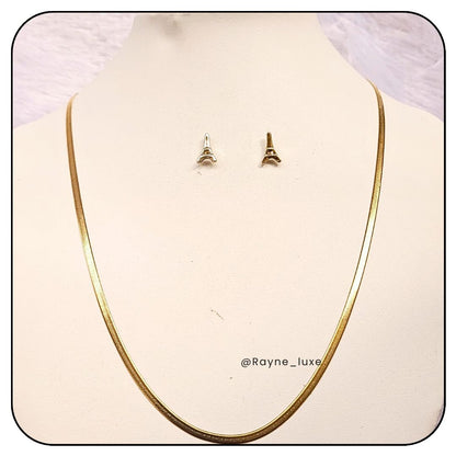 "Parisian Elegance" Snakechain Necklace Set | Eiffel-Inspired Glamour
