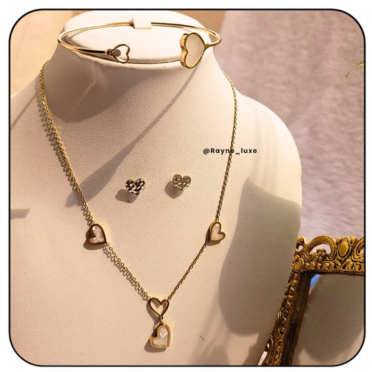 Eternal Love Marble Heart Jewelry Set with bracelet