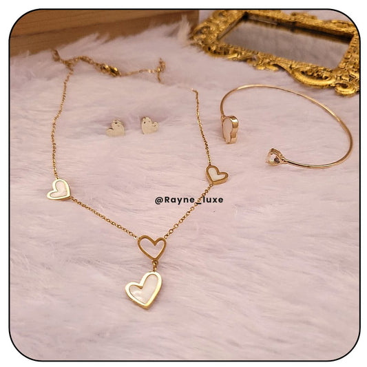 Eternal Love Marble Heart Jewelry Set with bracelet