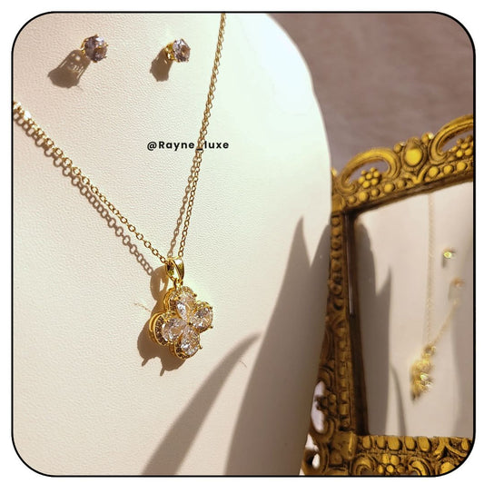 Radiant Blossom Crystal Necklace Set