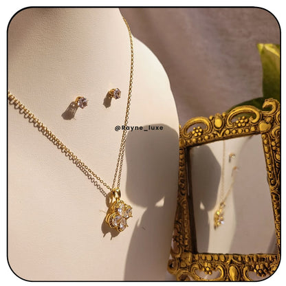 Radiant Blossom Crystal Necklace Set
