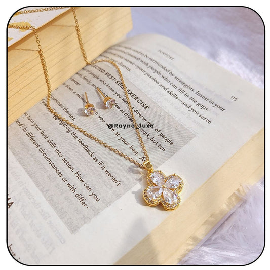 Radiant Blossom Crystal Necklace Set